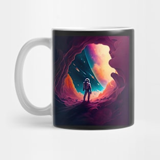 an astronaut peaks into another world Mug